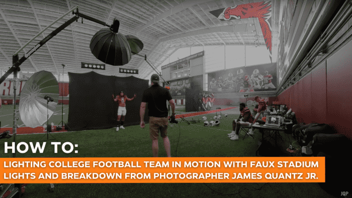 How To: Lighting College Football Team in Motion with Faux Stadium Lights and Breakdown from Photographer James Quantz Jr.