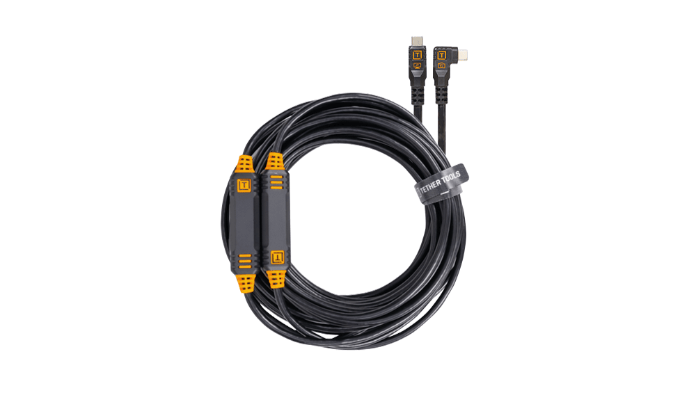 TetherPro USB-C to USB-C 5G, 31' (9.4m), Straight to Right Angle Cable - Image 3